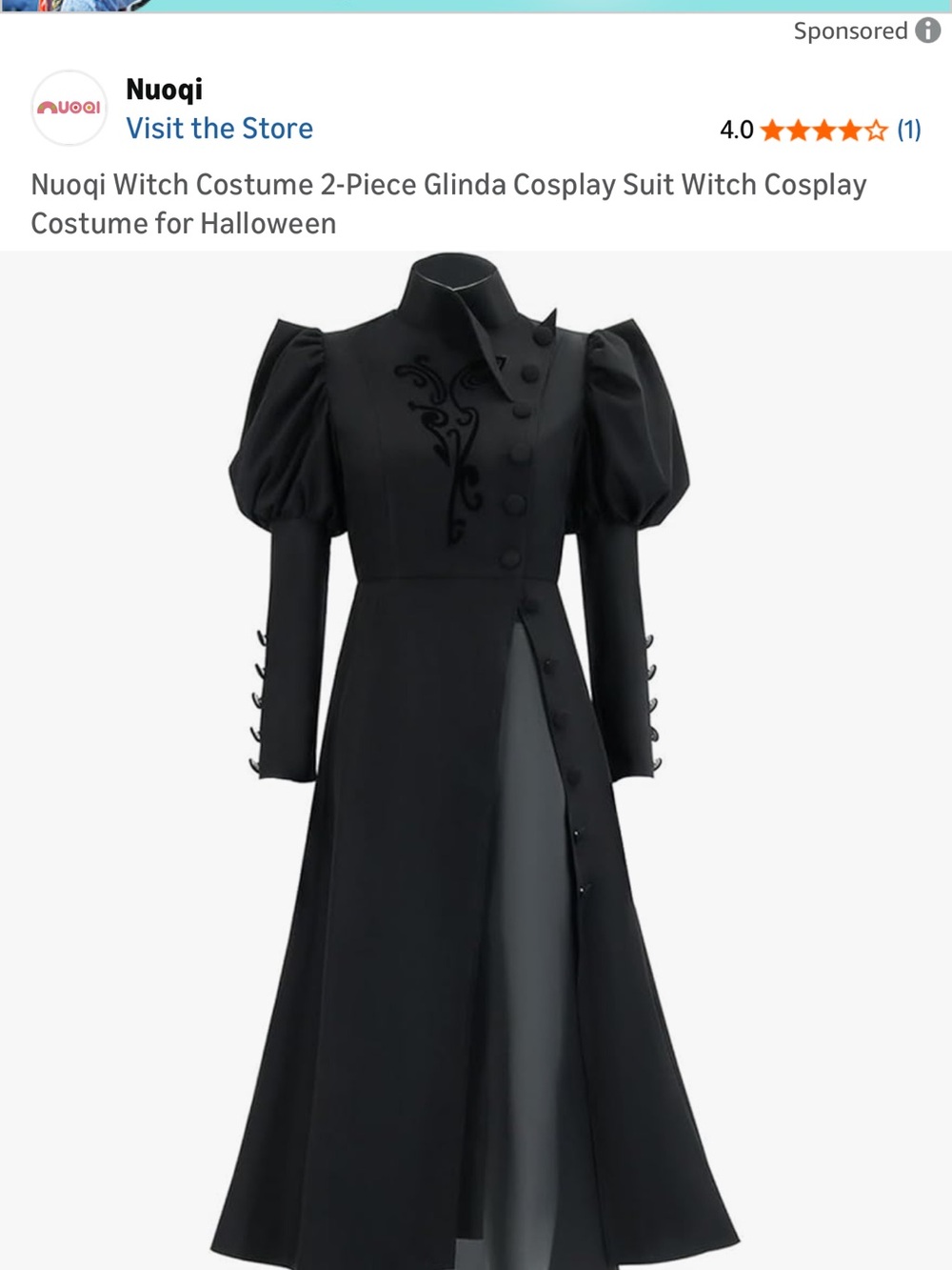 Glinda Witch Cosplay Coat Dress in Black